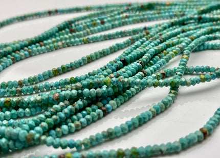2x3 mm Faceted Rondelle Turquoise Beads 15 Inches Strand #3841
