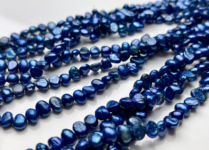 5 mm Royal Blue Color Potato Nugget Freshwater Pearl Beads Genuine Freshwater Pearls Tiny Blue Nugget Seed Pearl Beads  #P1865