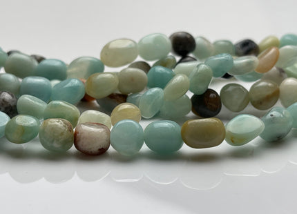 8-9x9-11 mm Natural Brown And Blue Color Amazonite Gemstone Irregular Nugget Beads Genuine Amazonite Irregular Nugget Gemstone Beads #3850