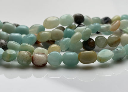 8-9x9-11 mm Natural Brown And Blue Color Amazonite Gemstone Irregular Nugget Beads Genuine Amazonite Irregular Nugget Gemstone Beads #3850