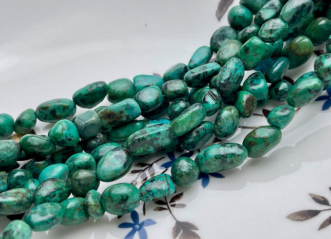 6-8x8-11 mm Natural African Turquoise Gemstone Irregular Nugget Beads #3851