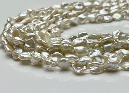 7-8x8-9 mm AAA High Luster Natural White Keshi Freshwater Pearls Genuine High Luster Natural White Color Keshi Pearl Beads #P1860