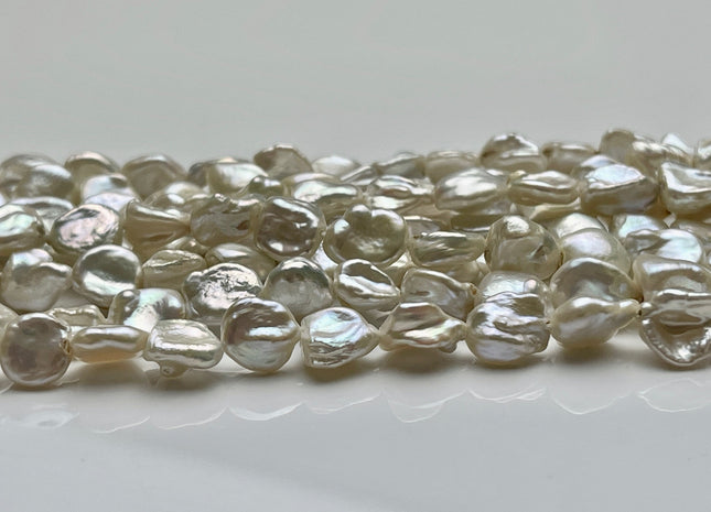 7-8x8-9 mm AAA High Luster Natural White Keshi Freshwater Pearls Genuine High Luster Natural White Color Keshi Pearl Beads #P1860