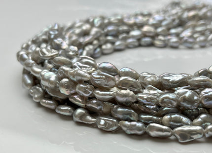 5-6x7-9 mm AAA Gray Color Keshi Nugget Freshwater Pearl Beads Very Rare Genuine Freshwater High Luster Tiny Keshi Rice Nugget Pearls #P1898