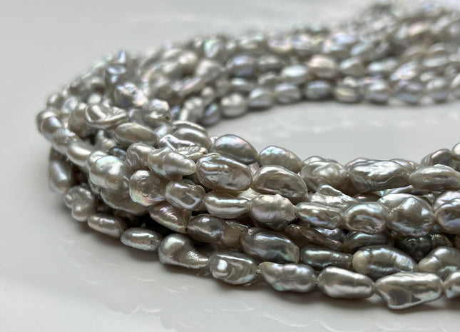 5-6x7-9 mm AAA Gray Color Keshi Nugget Freshwater Pearl Beads Very Rare Genuine Freshwater High Luster Tiny Keshi Rice Nugget Pearls #P1898