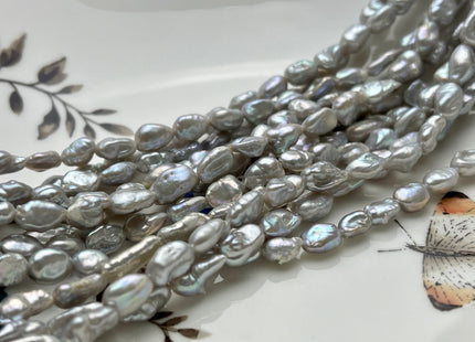 5-6x7-9 mm AAA Gray Color Keshi Nugget Freshwater Pearl Beads Very Rare Genuine Freshwater High Luster Tiny Keshi Rice Nugget Pearls #P1898
