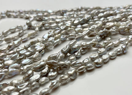 5-6x7-9 mm AAA Gray Color Keshi Nugget Freshwater Pearl Beads Very Rare Genuine Freshwater High Luster Tiny Keshi Rice Nugget Pearls #P1898