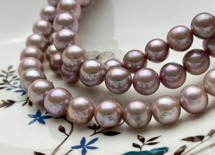 10-11.5mm AAAAA Very Rare Natural Dark Mauve Pink Freshwater Round Edison Pearl Bead High Luster Genuine Purple Edison Pearl 38 Beads #P1892