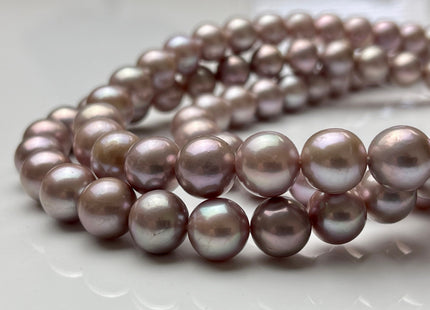 10-11.5mm AAAAA Very Rare Natural Dark Mauve Pink Freshwater Round Edison Pearl Bead High Luster Genuine Purple Edison Pearl 38 Beads #P1892