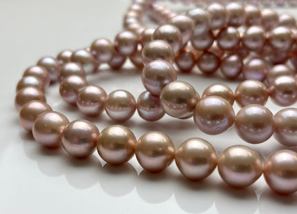 10-11.5mm AAAAA Very Rare Natural Mauve Pink Freshwater Round Edison Pearl Bead High Luster Genuine Purple Edison Pearl 38 Beads #P1893