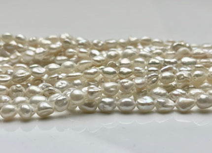 5-6x7-8 mm AAA Natural White Keshi Freshwater Pearls Beads Genuine High Luster Rice Nugget Shape Small Keshi Freshwater Pearl #P1895
