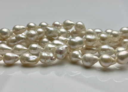 8-9x10-11 mm Natural White Teardrop Baroque Pearl Beads Genuine Natural Freshwater Baroque Pearls 30-35 Beads #P1901