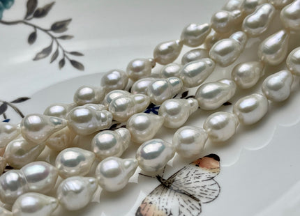 8-9x10-11 mm Natural White Teardrop Baroque Pearl Beads Genuine Natural Freshwater Baroque Pearls 30-35 Beads #P1901