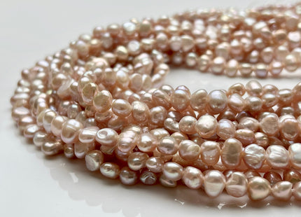 5-6 mm AA Freshwater Pearl Nugget Freshwater Pearl Beads Genuine Natural Pink High Luster Potato Nugget Pearls 70 Beads #P1905