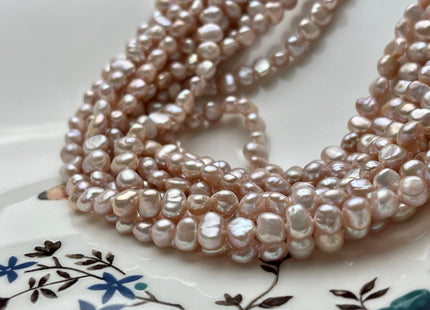 5-6 mm AA Freshwater Pearl Nugget Freshwater Pearl Beads Genuine Natural Pink High Luster Potato Nugget Pearls 70 Beads #P1905