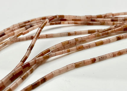 2x4 mm Tube Shape Natural Aventurine Gemstone Beads Genuine Purple Pink Aventurine Gemstones Loose Spacer Beads 15.5 Inches Strand #3897