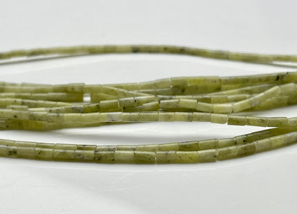 2x4 mm Tube Shape Natural Southern Jade Gemstone Beads Genuine Green Multi Green Jade Gemstones Spacer Beads 15.5 Inches Strand #3898