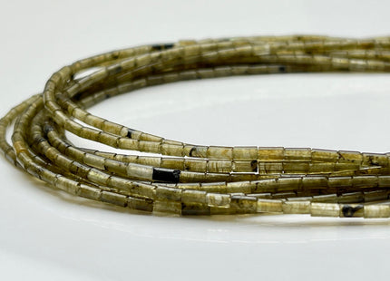 2x4 mm Tube Shape Natural Labradorite Gemstone Beads Genuine Multi Gray Labradorite Gemstones Loose Spacer Beads 15.5 Inches Strand #3904