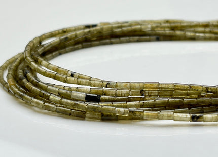 2x4 mm Tube Shape Natural Labradorite Gemstone Beads Genuine Multi Gray Labradorite Gemstones Loose Spacer Beads 15.5 Inches Strand #3904
