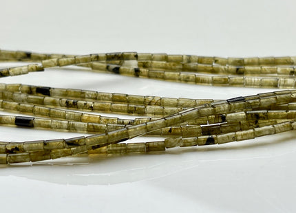 2x4 mm Tube Shape Natural Labradorite Gemstone Beads Genuine Multi Gray Labradorite Gemstones Loose Spacer Beads 15.5 Inches Strand #3904