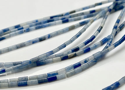 2x5 mm Tube Shape Natural Aventurine Gemstone Beads Genuine Multi Blue Aventurine Gemstones Loose Spacer Beads 15.5 Inches Strand #3910
