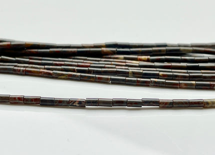2x4 mm Tube Shape Natural Rainbow Jasper Gemstone Beads Genuine Multi Brown Jasper Gemstones Loose Spacer Beads 15.5 Inches Strand #3911
