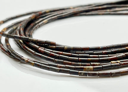 2x4 mm Tube Shape Natural Rainbow Jasper Gemstone Beads Genuine Multi Brown Jasper Gemstones Loose Spacer Beads 15.5 Inches Strand #3911
