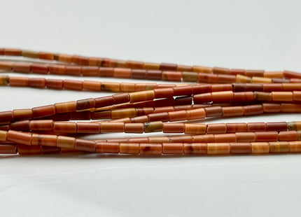 2x4 mm Tube Shape Natural Malachite Gemstone Beads Genuine Orange And Red Malachite Gemstones Loose Spacer Beads 15.5 Inches Strand #3915