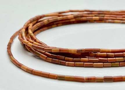 2x4 mm Tube Shape Natural Malachite Gemstone Beads Genuine Orange And Red Malachite Gemstones Loose Spacer Beads 15.5 Inches Strand #3915
