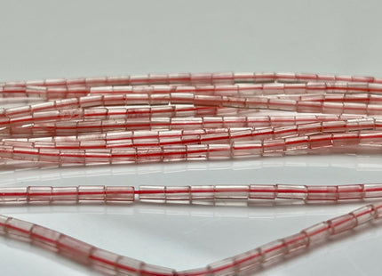 2x4 mm Tube Shape Natural Watermelon Quartz Gemstone Beads Genuine Pink Color Quartz Gemstones Loose Spacer Beads 15.5 Inches Strand #3916