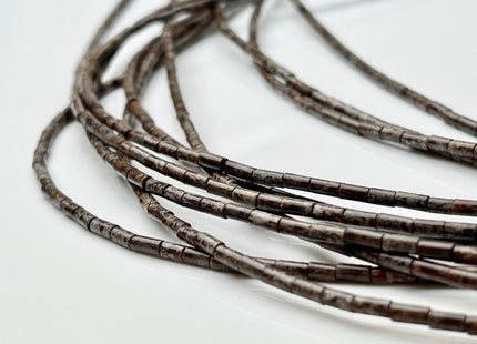 2x4 mm Tube Shape Natural Snowflake Jasper Gemstone Beads Genuine Spotted Gray Jasper Gemstones Loose Spacer Beads 15.5 Inches Strand #3918