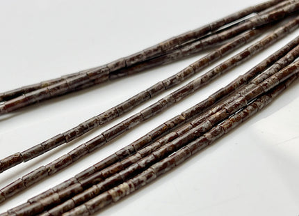 2x4 mm Tube Shape Natural Snowflake Jasper Gemstone Beads Genuine Spotted Gray Jasper Gemstones Loose Spacer Beads 15.5 Inches Strand #3918