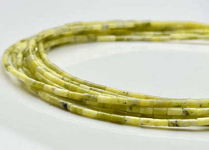 2x4 mm Tube Shape Yellow Turquoise Gemstone Beads Yellow Green Color Gemstone Loose Spacer Beads 15.5 Inches Strand #3922