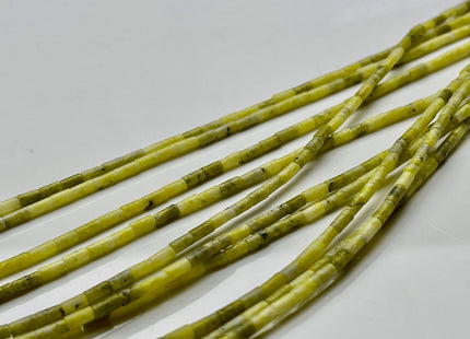 2x4 mm Tube Shape Yellow Turquoise Gemstone Beads Yellow Green Color Gemstone Loose Spacer Beads 15.5 Inches Strand #3922