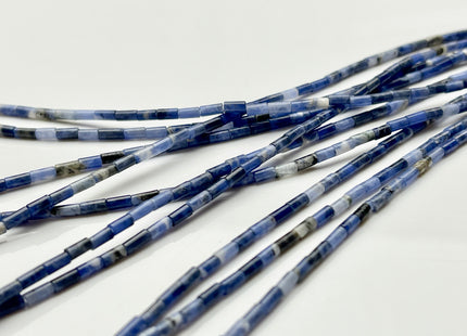 2x4 mm Tube Shape Natural Sodalite Gemstone Beads Genuine Multi Blue Color Sodalite Gemstones Loose Spacer Beads 15.5 Inches Strand #3924