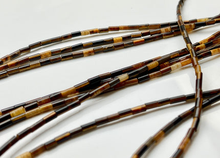 2x4 mm Tube Shape Natural Tiger Eye Gemstone Beads Genuine Yellow And Brown Tiger Eye Gemstones Loose Spacer Beads 15.5 Inches Strand #3925