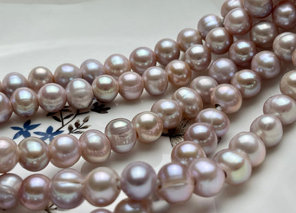 10 mm AAA Half Strand Large Hole Natural Mauve Pink Round Freshwater Pearl Beads 3.0 mm Hole Genuine Freshwater Pearls 22 Beads #P1475