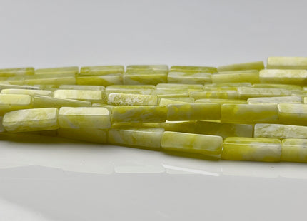 4-5x13 mm Cuboid Tube Shape White and Lemon Yellow Color Agate Gemstone Beads Agate Gemstones Loose Beads 15.5 Inches Strand #3861