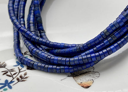 2x4mm Lapis Blue Color Jasper Heishi Rondelle Shape Genuine Natural Jasper Gemstone Loose Beads 15.5 Inches Strand #3865