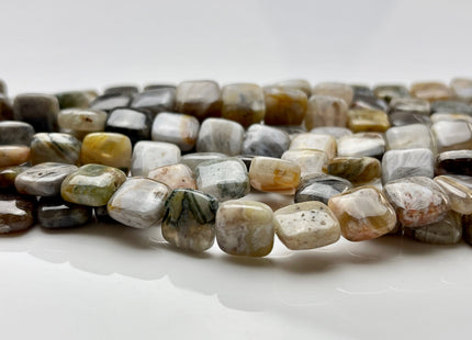 10x10 mm Brown Gray Color Desert Jasper Flat Square Shape Genuine Natural Desert Jasper Gemstone Loose Beads #3863