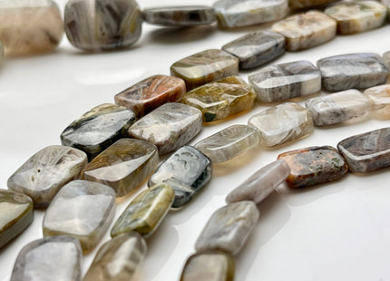 8x12mm 10x14mm 13x18mm Brown Gray Color Desert Jasper Flat Square Rectangular Shape Genuine Natural Desert Jasper Gemstone Loose Beads #3864