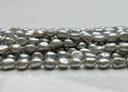 7x9 mm AAA Gray Color Rice Nugget Freshwater Pearl Beads Genuine High Luster Freshwater Pearl Nugget Pearls #P1913