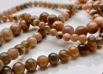 4mm 6mm 8mm 10mm AAA Smooth Round Peach Black Gray Color Sunstone Gemstone Beads Genuine Natural Sunstone High Polished Beads #3870