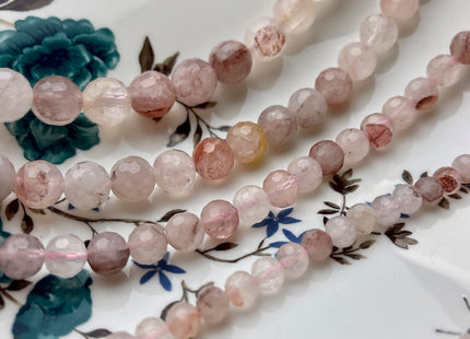 6mm 8mm 10mm 12mm AAA Faceted Round Pink Quartz Gemstone Beads Natural Multi Pink Color Quartz Gemstone Loose Beads #3871