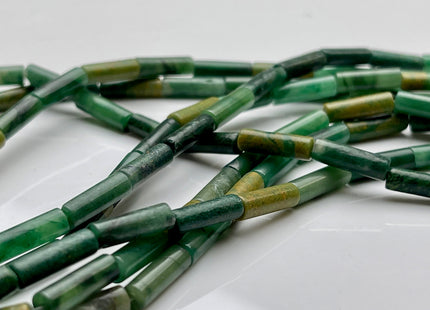 4x13-14 mm Tube Shape Natural Multi Green African Jade Gemstone Beads Genuine African Jade Gemstones Loose Beads 15.5 Inches Strand #3873