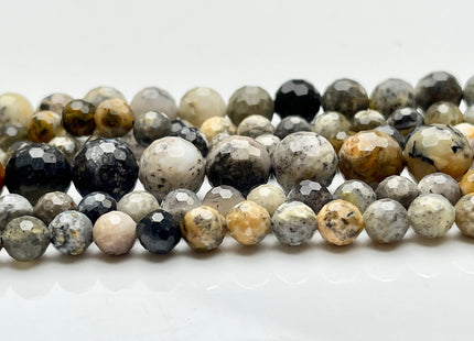 6mm 8mm 10mm Natural Dendritic Opal Faceted Round Gemstone Beads Genuine Natural Multi White Brown Gray Black Opal Gemstone Beads #3874