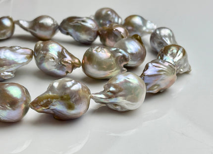 One-Of-A-Kind 18x23-20x28 mm AAA Very Rare HUGE Baroque Freshwater Pearl Bead Genuine Natural Seaweed Mauve Pink Baroque Pearls #P1921