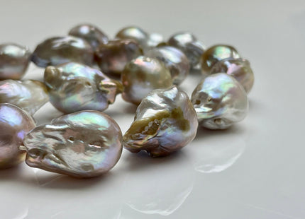 One-Of-A-Kind 18x23-20x28 mm AAA Very Rare HUGE Baroque Freshwater Pearl Bead Genuine Natural Seaweed Mauve Pink Baroque Pearls #P1921