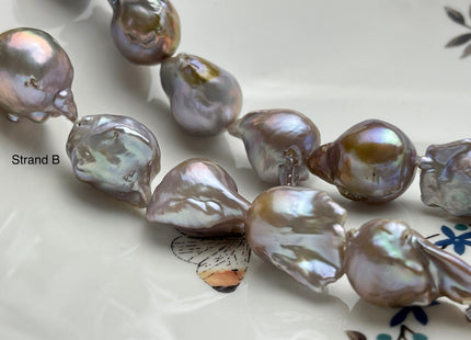 One-Of-A-Kind 18x23-20x28 mm AAA Very Rare HUGE Baroque Freshwater Pearl Bead Genuine Natural Seaweed Mauve Pink Baroque Pearls #P1921