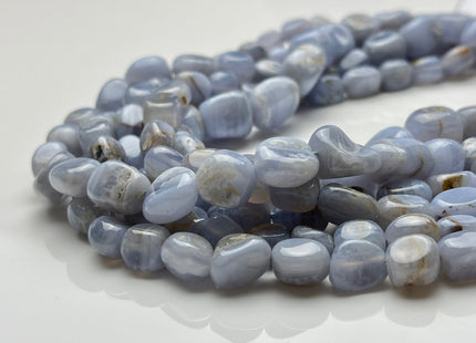 7-8x8-10mm Or 8-11x11-12mm Natural Blue Lace Agate Gemstone Nugget Beads Genuine Light Sky Blue Color Lace Agate Nugget Gemstone Beads #3879